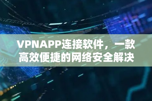 VPNAPP连接软件,一款高效便捷的网络安全解决方案 VPNAPP连接软件,一款高效便捷的网络安全解决方案