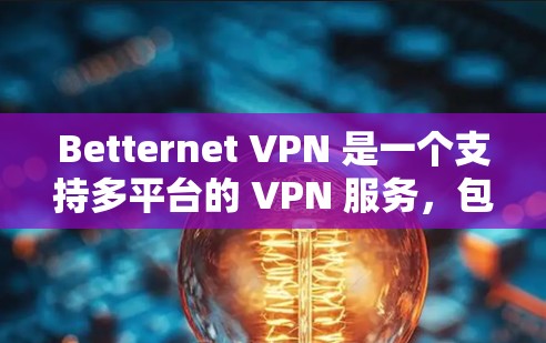 Betternet VPN 是一个支持多平台的 VPN 服务，包括电脑、手机和平板。以下是使用 Betternet VPN 在电脑上的步骤
