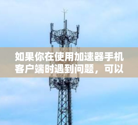 如果你在使用加速器手机客户端时遇到问题，可以按照以下步骤进行排查和解决