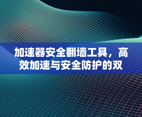 加速器安全翻墙工具,高效加速与安全防护的双重保障 加速器安全翻墙工具,高效加速与安全防护的双重保障