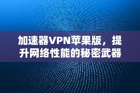 加速器VPN苹果版，提升网络性能的秘密武器